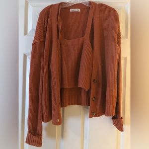 Cardigan set burnt orange